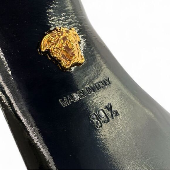 VERSACE Aevitas Purple Crystal-Embellished Platform Block Heel Pumps Siz… - Picture 9 of 11